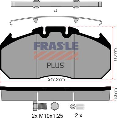 FRAS-LE PD/129-K009-PLUS - Тормозные колодки, дисковые, комплект autospares.lv