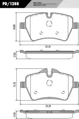 FRAS-LE PD/1288 - Тормозные колодки, дисковые, комплект autospares.lv