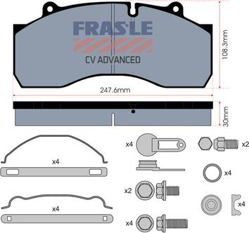 FRAS-LE PD/170-K016-CV - Тормозные колодки, дисковые, комплект autospares.lv