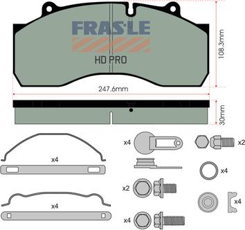 FRAS-LE PD/170-K016-HD - Тормозные колодки, дисковые, комплект autospares.lv