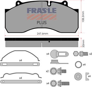 FRAS-LE PD/170-K016-PLUS - Тормозные колодки, дисковые, комплект autospares.lv