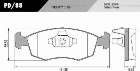 FRAS-LE PD/88 - Тормозные колодки, дисковые, комплект autospares.lv