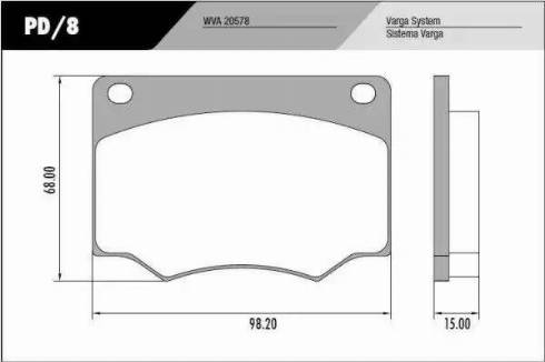 FRAS-LE PD/8 - Тормозные колодки, дисковые, комплект autospares.lv