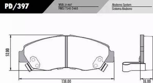 FRAS-LE PD397 - Тормозные колодки, дисковые, комплект autospares.lv