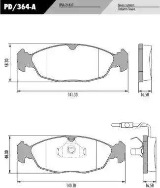 FRAS-LE PD364A - Тормозные колодки, дисковые, комплект autospares.lv