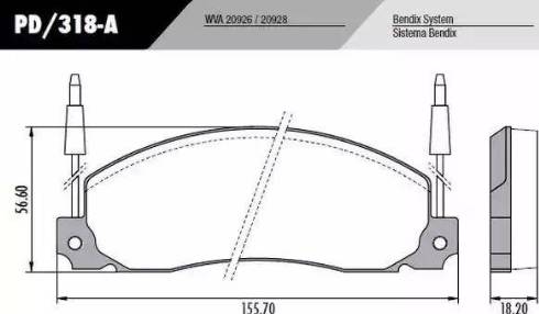 FRAS-LE PD318A - Тормозные колодки, дисковые, комплект autospares.lv