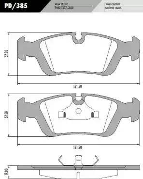 FRAS-LE PD/385 - Тормозные колодки, дисковые, комплект autospares.lv