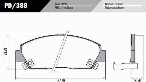 FRAS-LE PD388 - Тормозные колодки, дисковые, комплект autospares.lv