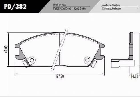 FRAS-LE PD/382 - Тормозные колодки, дисковые, комплект autospares.lv