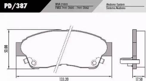 FRAS-LE PD387 - Тормозные колодки, дисковые, комплект autospares.lv