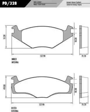 FRAS-LE PD328 - Тормозные колодки, дисковые, комплект autospares.lv