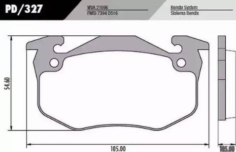 FRAS-LE PD/327 - Тормозные колодки, дисковые, комплект autospares.lv