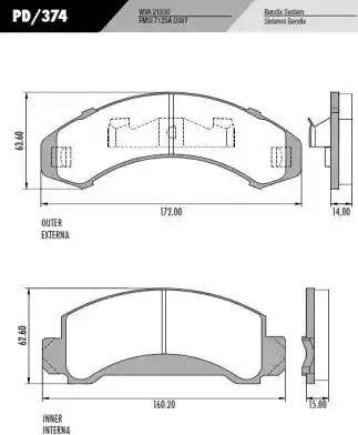 FRAS-LE PD374 - Тормозные колодки, дисковые, комплект autospares.lv