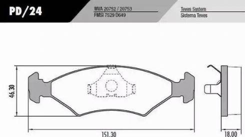 FRAS-LE PD/24 - Тормозные колодки, дисковые, комплект autospares.lv