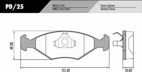 FRAS-LE PD/25 - Тормозные колодки, дисковые, комплект autospares.lv