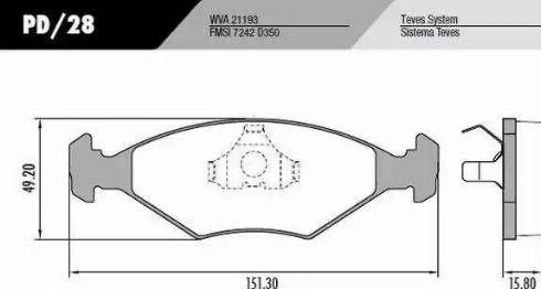 FRAS-LE PD/28 - Тормозные колодки, дисковые, комплект autospares.lv