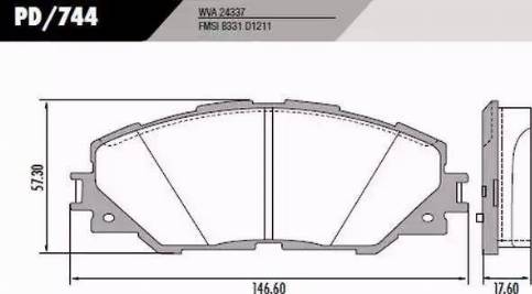 FRAS-LE PD/744 - Тормозные колодки, дисковые, комплект autospares.lv