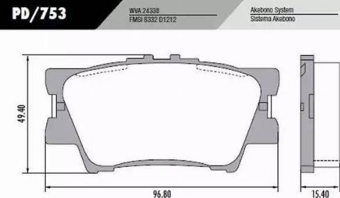 FRAS-LE PD/753 - Тормозные колодки, дисковые, комплект autospares.lv