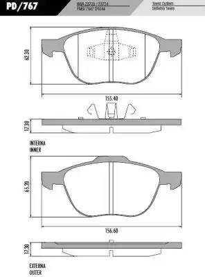 FRAS-LE PD/767 - Тормозные колодки, дисковые, комплект autospares.lv