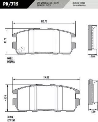 FRAS-LE PD/715 - Тормозные колодки, дисковые, комплект autospares.lv