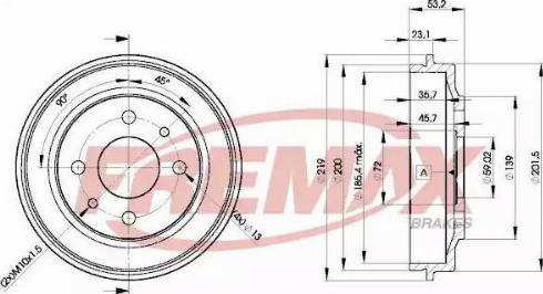 FREMAX BD-9680 - Тормозной барабан autospares.lv