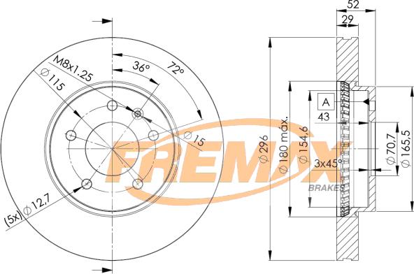 FREMAX BD-9048 - Тормозной диск autospares.lv