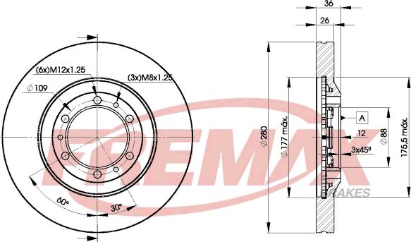 FREMAX BD-9050 - Тормозной диск autospares.lv