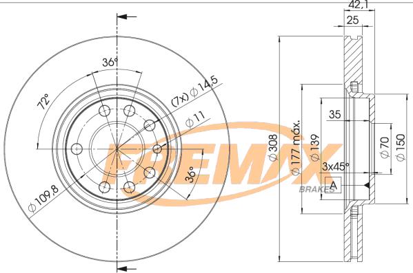 FREMAX BD-9061 - Тормозной диск autospares.lv