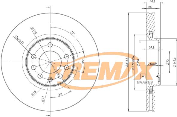 FREMAX BD-9005 - Тормозной диск autospares.lv