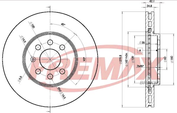 FREMAX BD-9001 - Тормозной диск autospares.lv