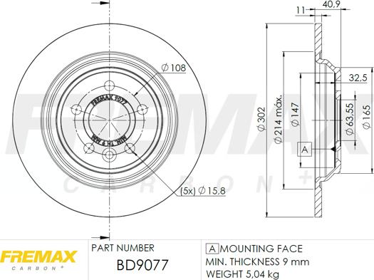 FREMAX BD-9077 - Тормозной диск autospares.lv