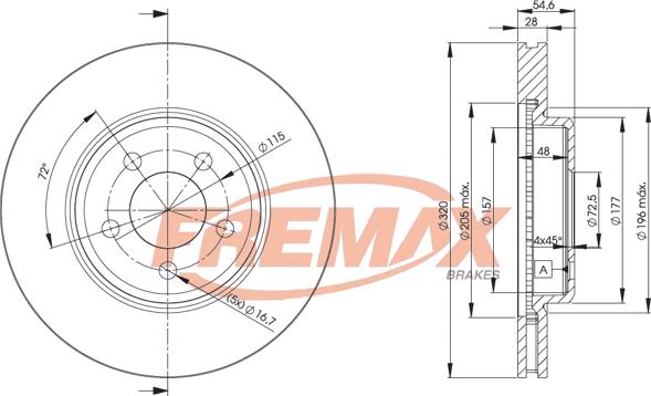 FREMAX BD-9196 - Тормозной диск autospares.lv