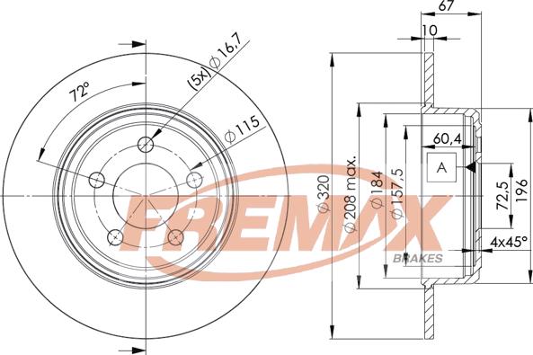 FREMAX BD-9198 - Тормозной диск autospares.lv