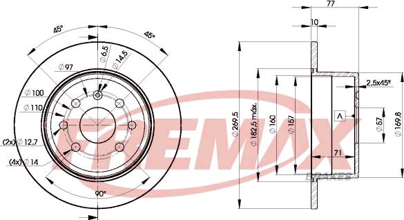 FREMAX BD-9102 - Тормозной диск autospares.lv