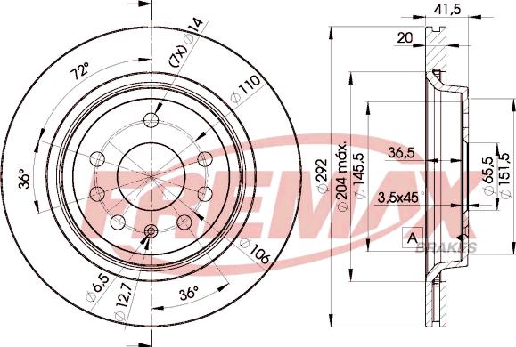 FREMAX BD-9114 - Тормозной диск autospares.lv