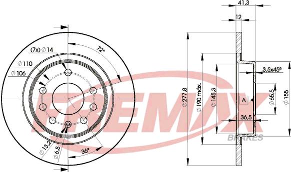 FREMAX BD-9115 - Тормозной диск autospares.lv