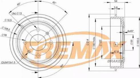 FREMAX BD-9325 - Тормозной барабан autospares.lv