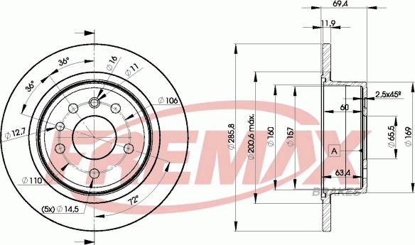 FREMAX BD-9211 - Тормозной диск autospares.lv