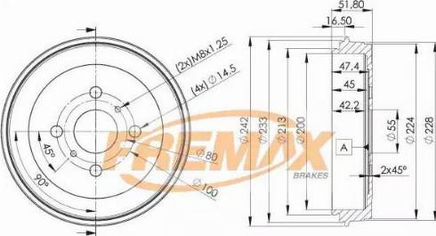 FREMAX BD-4445 - Тормозной барабан autospares.lv