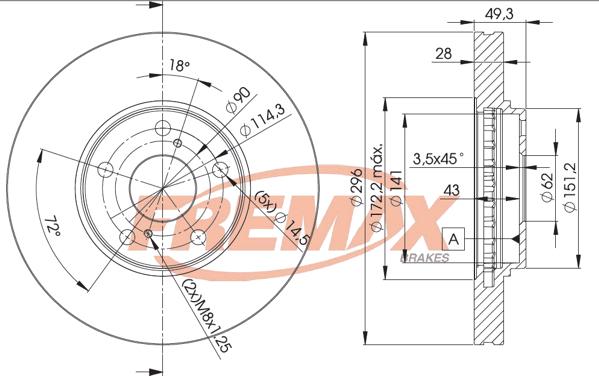 FREMAX BD-4401 - Тормозной диск autospares.lv