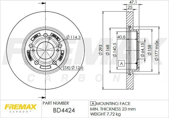 FREMAX BD-4424 - Тормозной диск autospares.lv