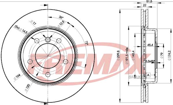 FREMAX BD-4539 - Тормозной диск autospares.lv