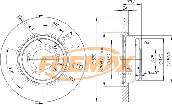 FREMAX BD-4645 - Тормозной диск autospares.lv