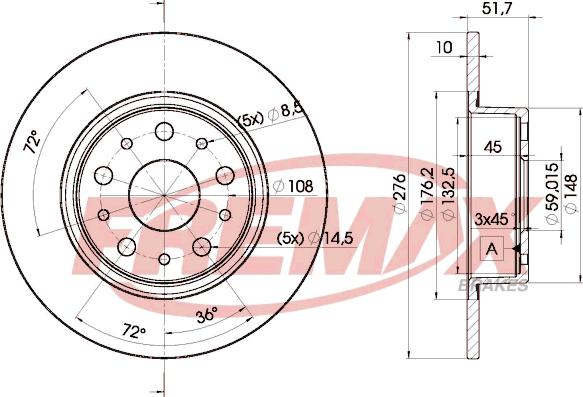 FREMAX BD-4646 - Тормозной диск autospares.lv