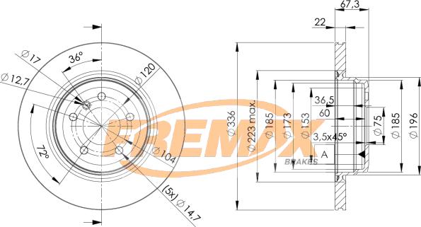 FREMAX BD-4655 - Тормозной диск autospares.lv