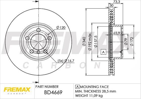 FREMAX BD-4669 - Тормозной диск autospares.lv