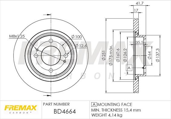 FREMAX BD-4664 - Тормозной диск autospares.lv