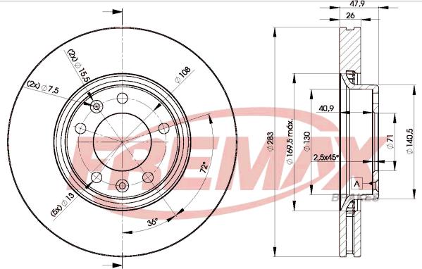 FREMAX BD-4660 - Тормозной диск autospares.lv