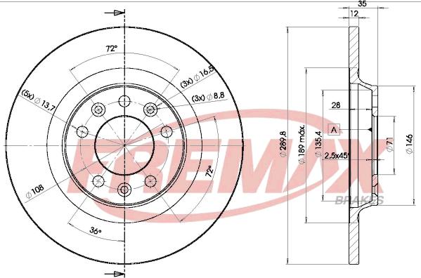 FREMAX BD-4609 - Тормозной диск autospares.lv