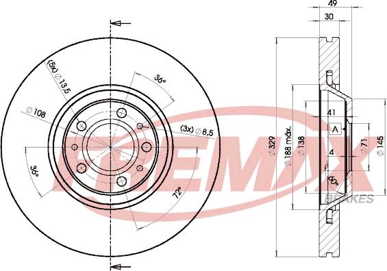FREMAX BD-4608 - Тормозной диск autospares.lv